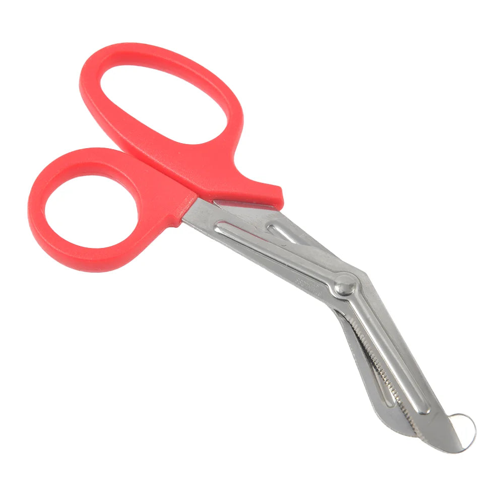 Stainless Steel Angled Head 15-19cm Medical Bandage Stainless Steel Serrated Scissors Outdoor Paramedic Bandage Scissors