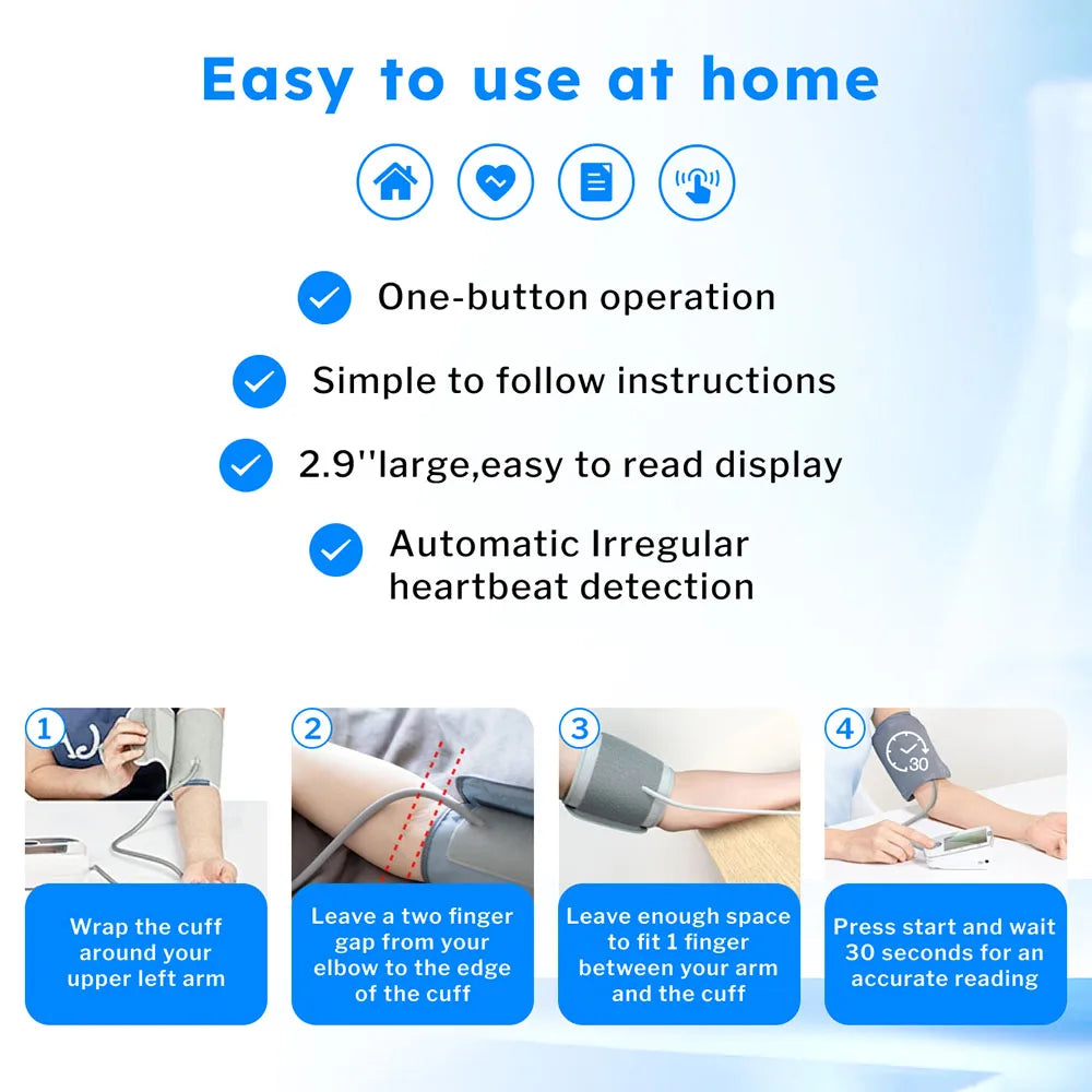bioland 2008 Blood Pressure Monitor Tensiometer Upper Arm Automatic Digital BP Machine Heart Rate Monitor Backlight Blood Press