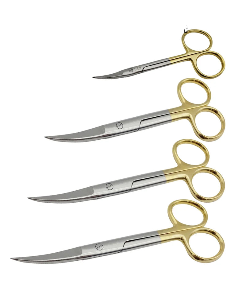 Stainless steel golden handle scissors, surgical scissors, medical ophthalmology