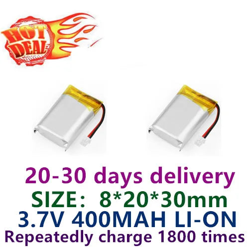 802030 polymer lithium battery 3.7V 400mAh blood glucose meter GPS locator early education machine point reading pen battery