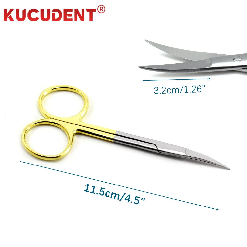 1Set Dental Micro Surgical Scissors Steel Medical Instrument Dissecting Tissue Cutting Plier Straight Curved Head Dentist Tools