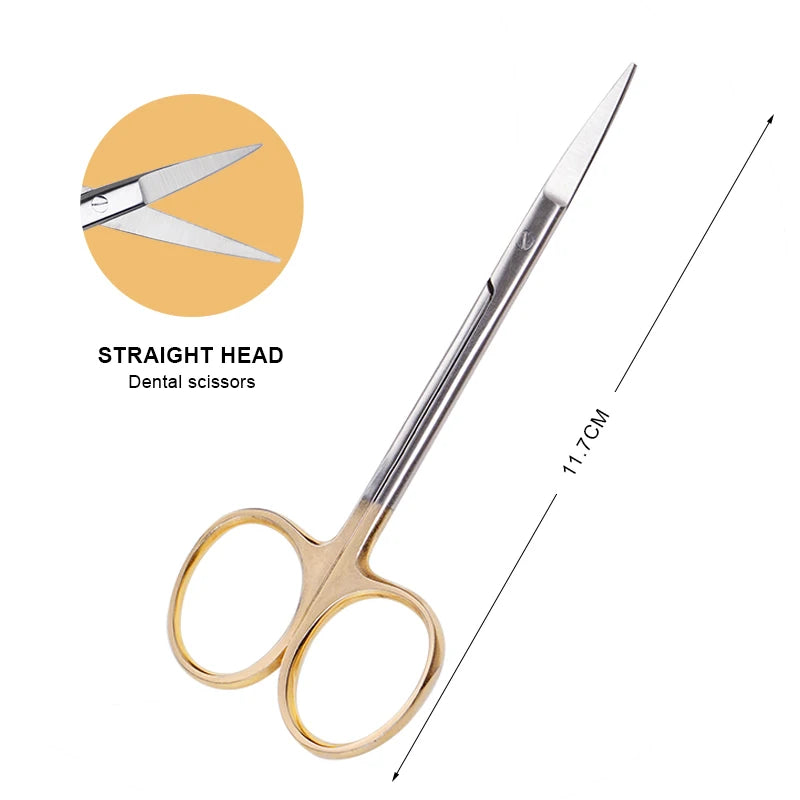 Stainless Steel Medical Dental Surgical Scissors Straight Curved Tip Hemostatic Forceps Ophthalmic Scissors Orthodontic Tools