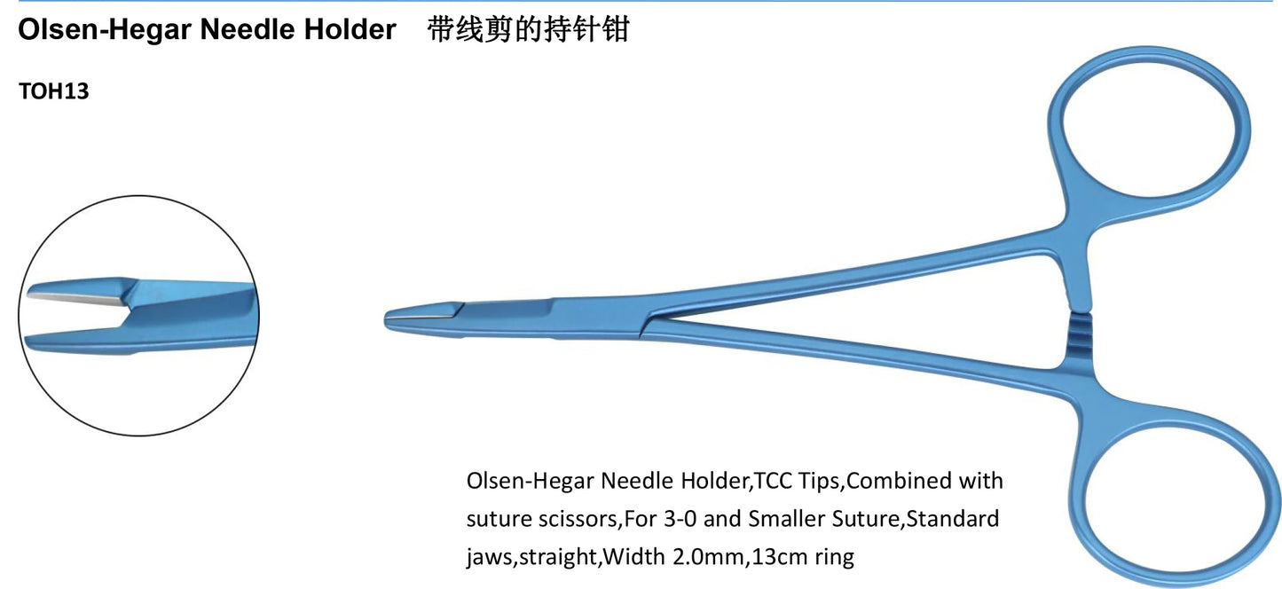 Surgical medical instruments olsen-hegar needle holder combined with suture scissors