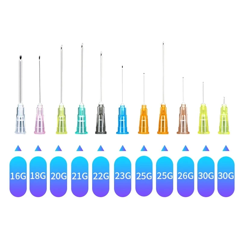 100pcs Blunt-tip cannula 14G 18G 90MM 100MM uric acid facial filling nasal mico blunt cannula Body Piercing Tattoo