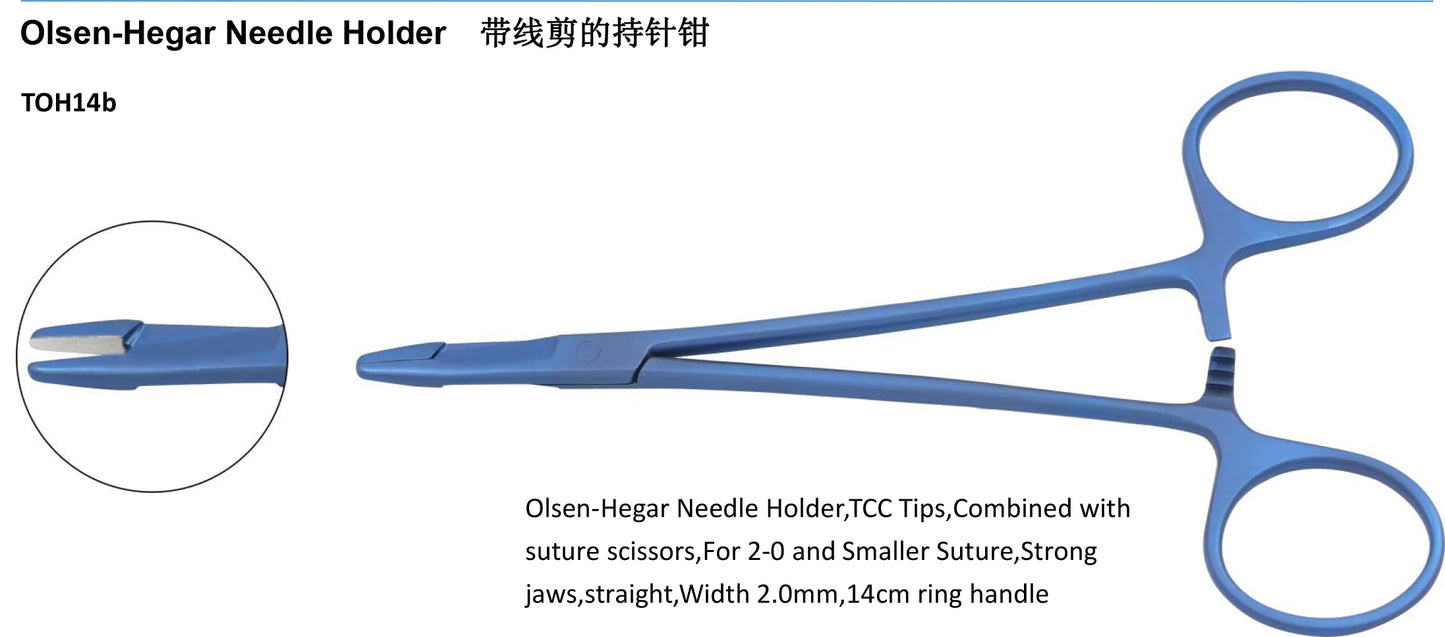 Surgical medical instruments olsen-hegar needle holder combined with suture scissors