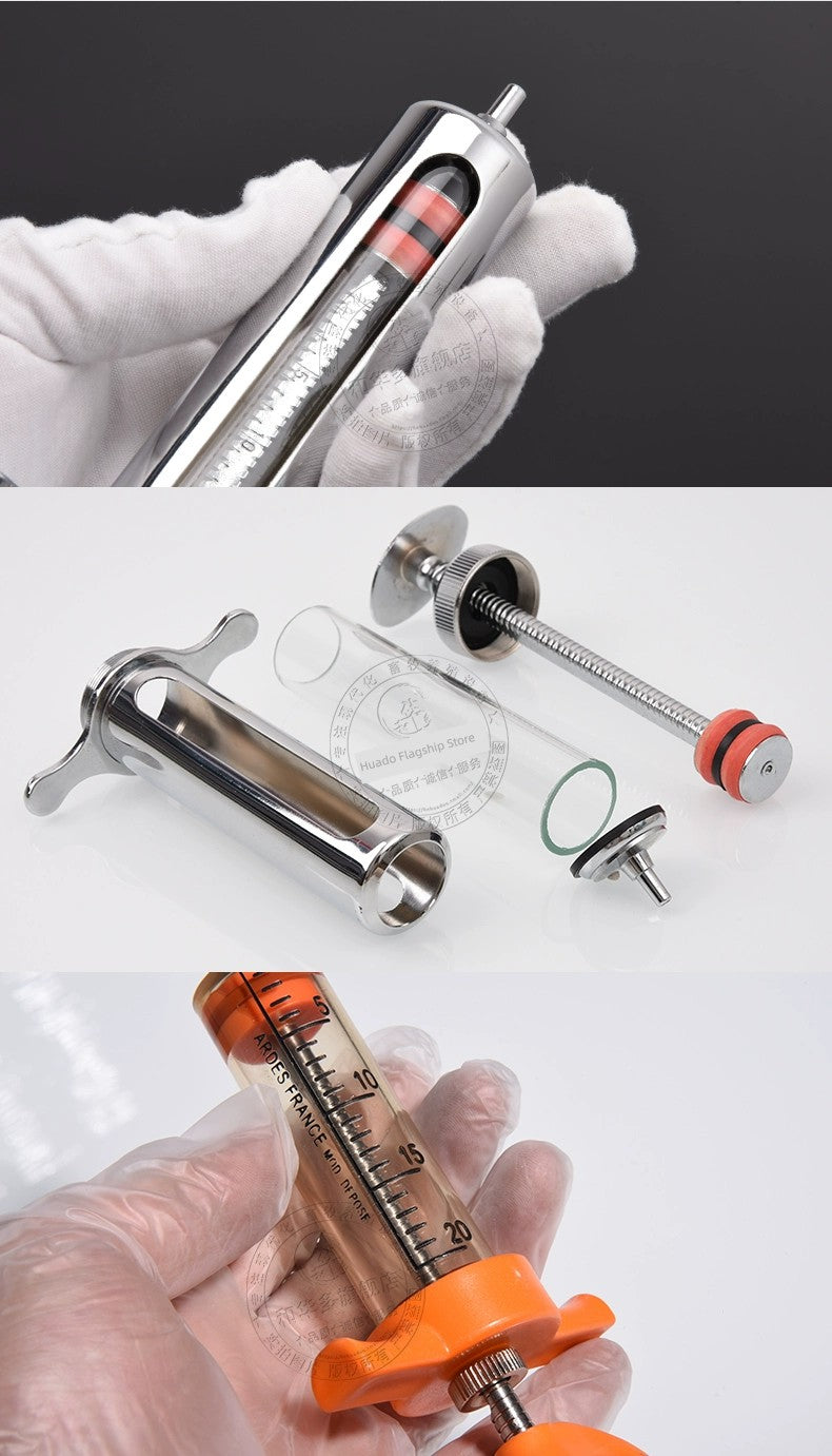 Syringe Veterinary Injection Device TPX Syringe Stainless Steel Injection Vaccine Metal Plastic Steel Breeding Syringe