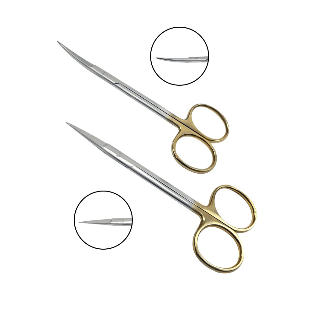 1Pcs Dental Surgical Scissors Stainless Steel Needle Holder Pliers Straight/Curved Tip Head Scissors Forceps Medical Tools
