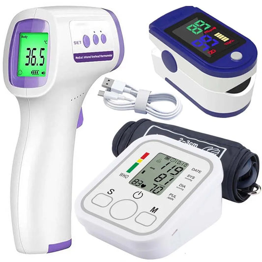 LCD Portable Health Care Pulse Meter BP Monitor Automatic Digital Arm Blood Pressure Monitor Tonometer Meter Sphygmomanometer