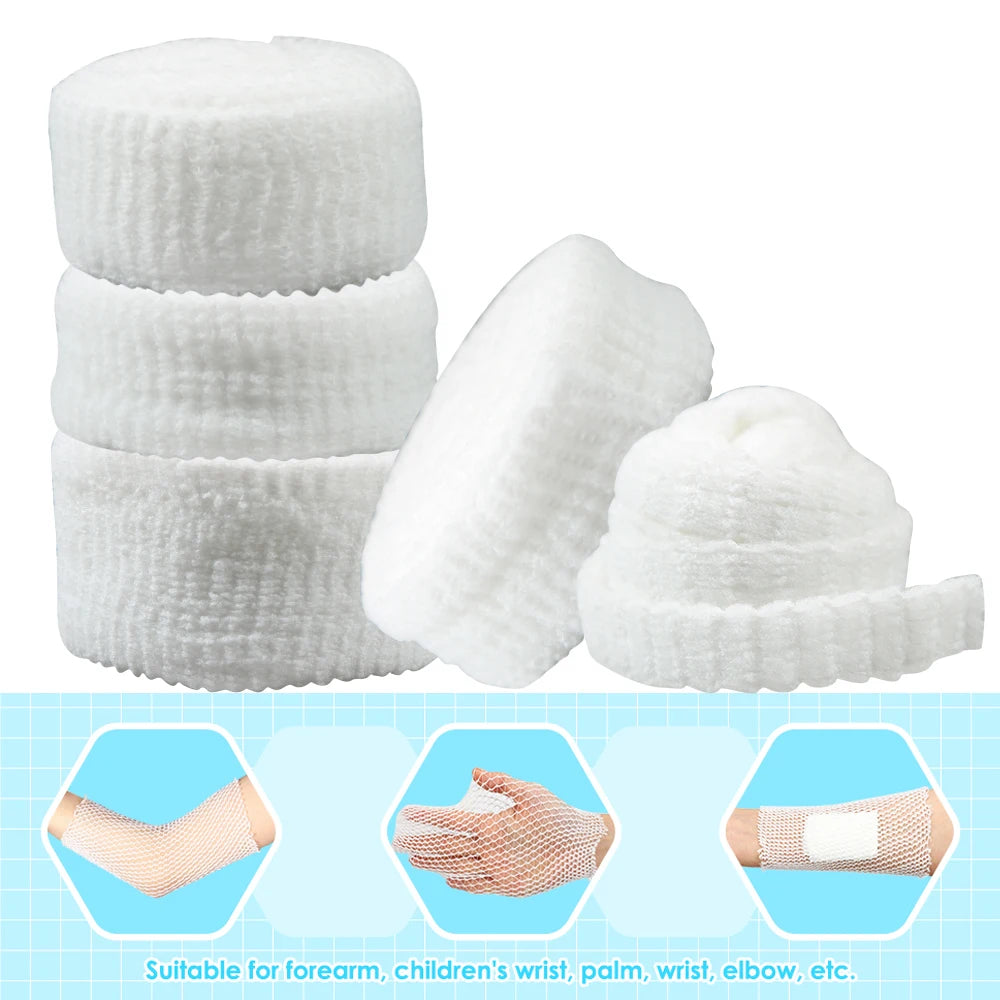 1Roll Elastic Net Dressing Tubular Bandage Non Woven Fabric Breathable Wound Dressing Stretch Bandage for Thumb Toes