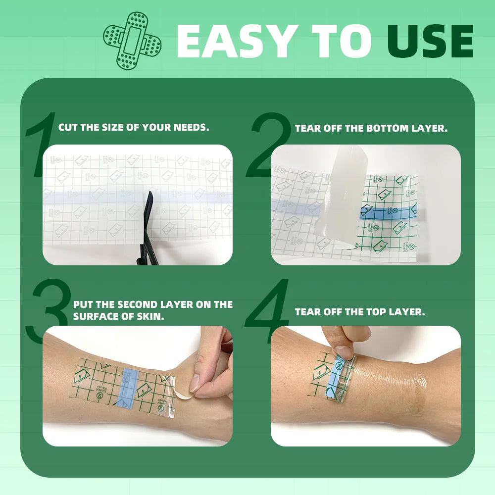 Waterproof PU Film for Tattoo Aftercare Protective Skin Healing Bandages PU Tape Medicinal Wound Dressing Medical Adhesive Tape