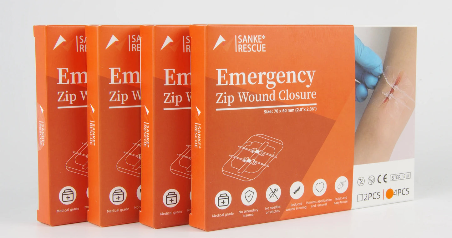 Zipper Painless Wound Closure Device Suture-free Wound Dressing Closure Strips First Aid Kit Emergency Laceration Closures Band