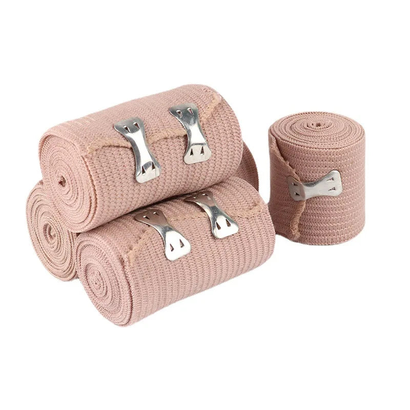1pcs Elastic Bandage Wrap with Clips Wound Dressing Outdoor Sports Sprain Treatment Bandage Tape for First Aid Kits Protect