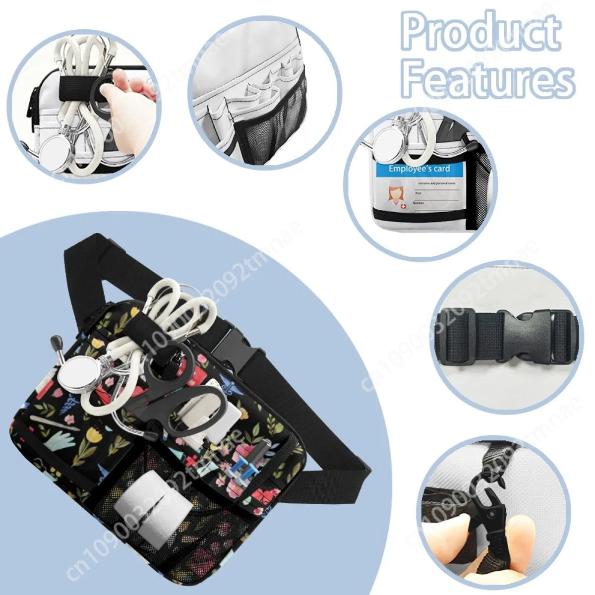 Love to Care Medical Custom Waist Bags for Stethoscopes Bandage Scissor Medical Pack Multi Pocket Nursing Belt Bags Female 2023