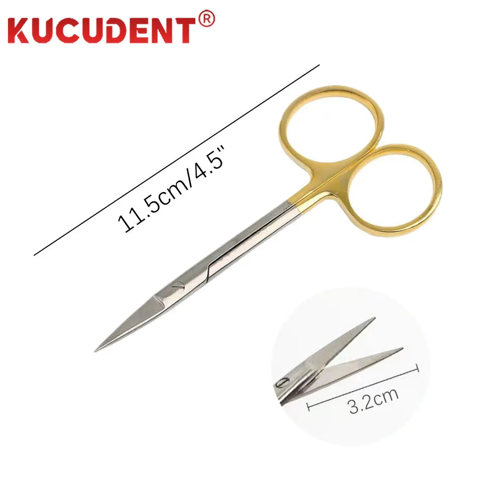 1Set Dental Micro Surgical Scissors Steel Medical Instrument Dissecting Tissue Cutting Plier Straight Curved Head Dentist Tools