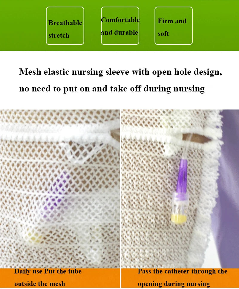 1Pc Breathable Medical Elastic Bandage PICC Mesh Nursing Protective Sleeve Cannulate Venous Indwelling Needle Fixation Sheath