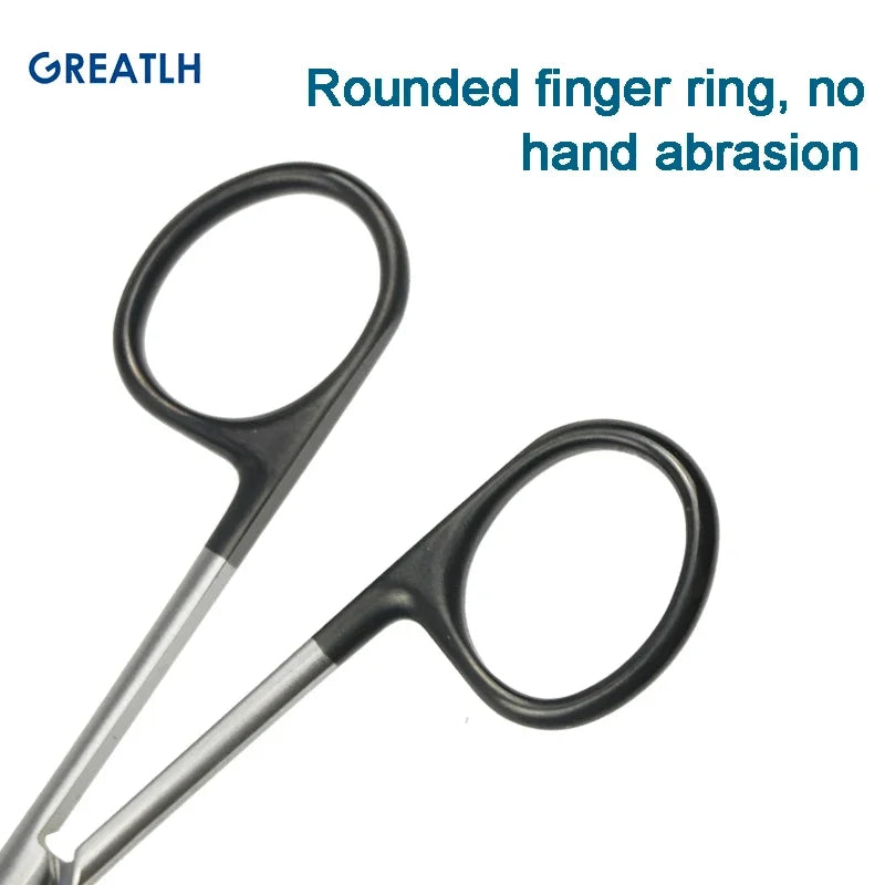 100mm Stainless Steel Cut Tissue Scissors Curved Straight Medical Scissors Black Handle Scissors Autoclavable