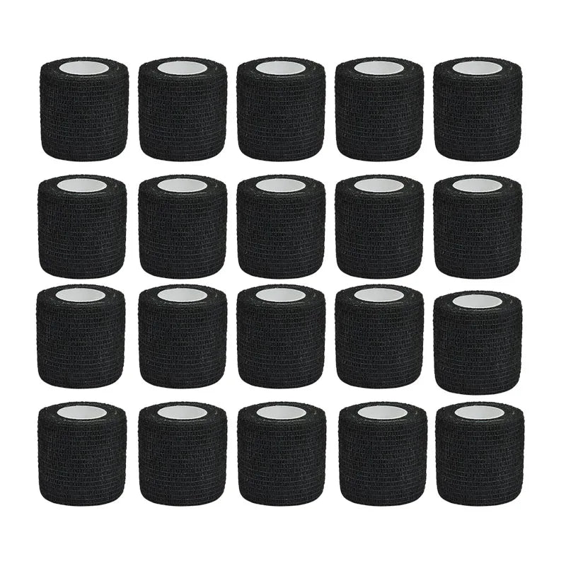 6/12/24 pcs Black Sports Self-adhesive Bandage Gauze Breathable Elastic Bandage To Fix Fingers Wrists Tape Knee Tape Aid Kit