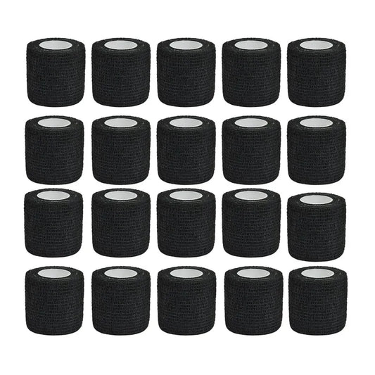 6/12/24 pcs Black Sports Self-adhesive Bandage Gauze Breathable Elastic Bandage To Fix Fingers Wrists Tape Knee Tape Aid Kit