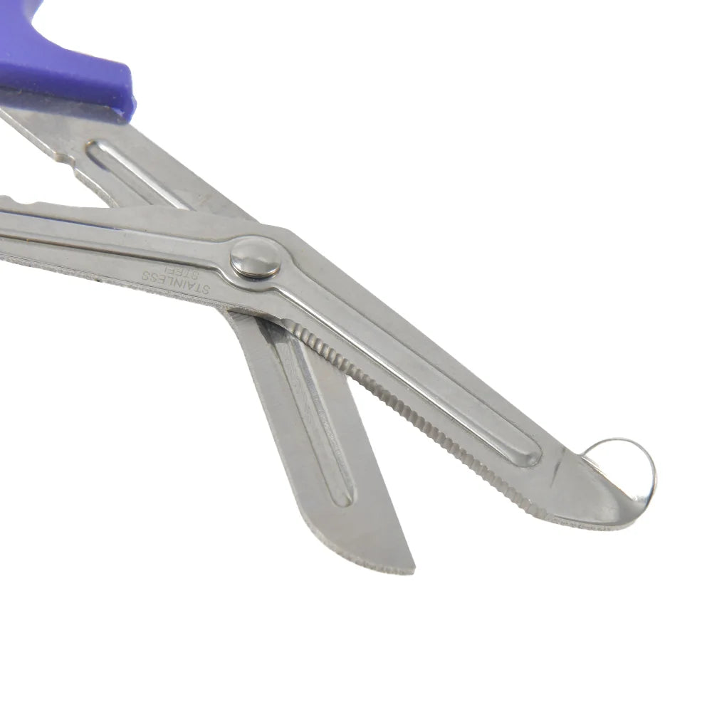 Stainless Steel Angled Head 15-19cm Medical Bandage Stainless Steel Serrated Scissors Outdoor Paramedic Bandage Scissors
