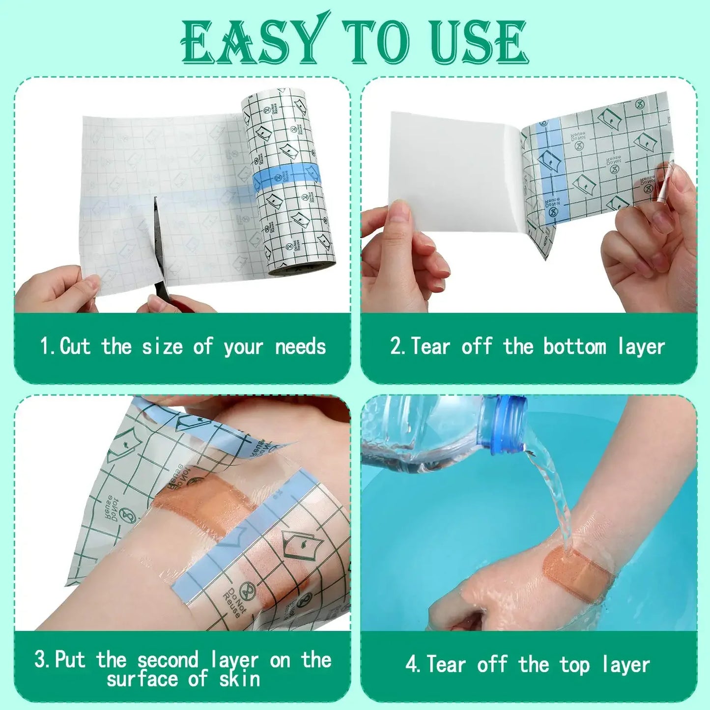 15cm*3m Waterproof Transparent Adhesive Bandage Wound Dressing Fixation Tape Protective Stretch Bandage Roll Film