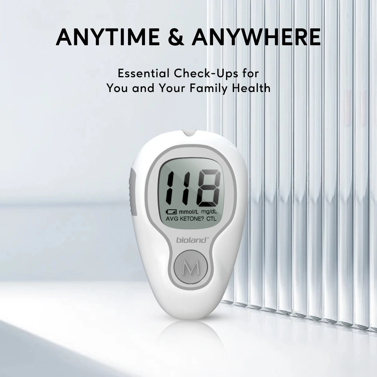 bioland G-425-3 Blood Glucose Meter with Test Strips Diabetes Glucometer Blood Sugar Monitor for Diabetic Medical Diabetes Test