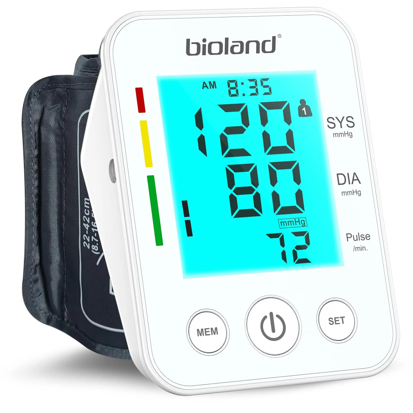 bioland 2008 Blood Pressure Monitor Tensiometer Upper Arm Automatic Digital BP Machine Heart Rate Monitor Backlight Blood Press