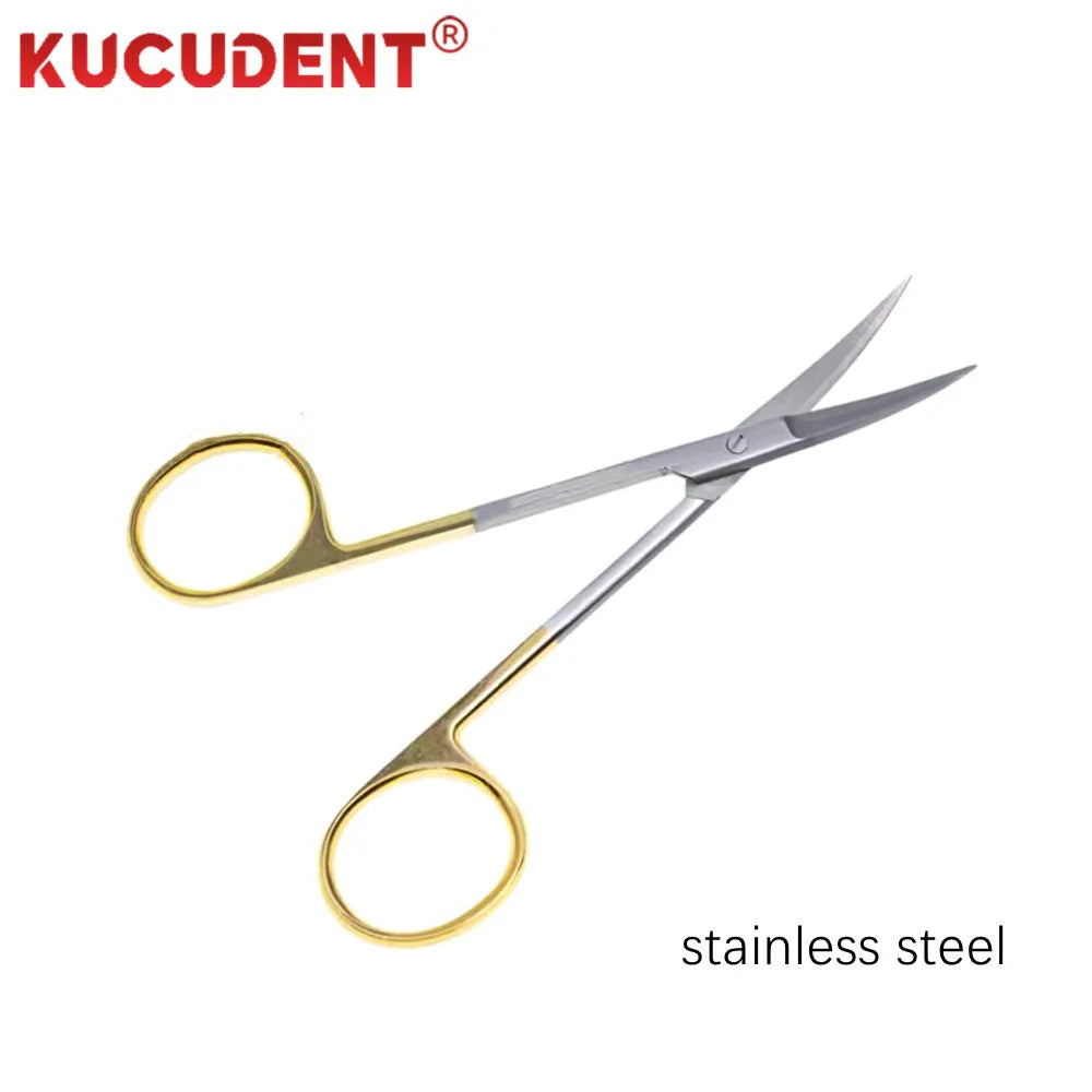 1Set Dental Micro Surgical Scissors Steel Medical Instrument Dissecting Tissue Cutting Plier Straight Curved Head Dentist Tools