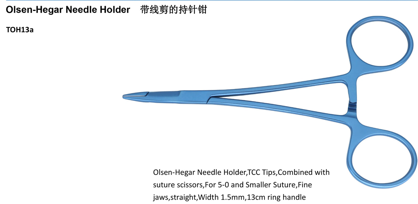 Surgical medical instruments olsen-hegar needle holder combined with suture scissors