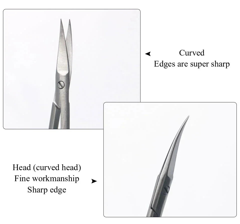 5PcDental Surgical Scissors Straight/Curved Tip11.5cm Stainless Steel Gold Plated Handle Dentistry Lab Medical Orthodontic Tools