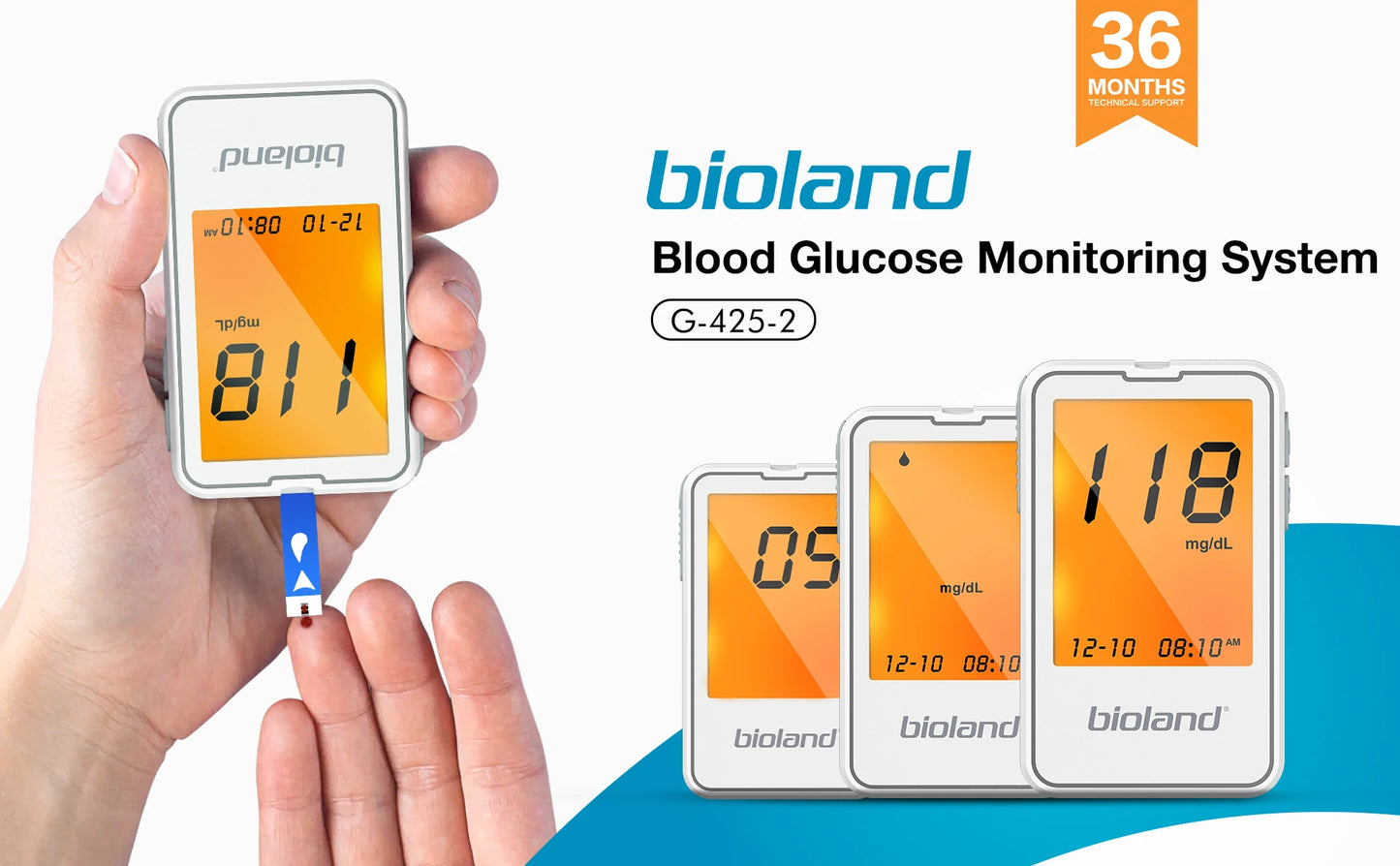 bioland Blood Glucose Meter G-425-2 test strips replacement Glucometer Diabetes Medical Lancets digital glucometer complete suit