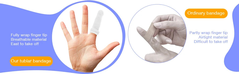 10Pcs Tubular Bandage Finger Roll Bandage Dressings Finger Bandage Tubular Finger Dressing Finger Cots Bandag for Finger Sprains
