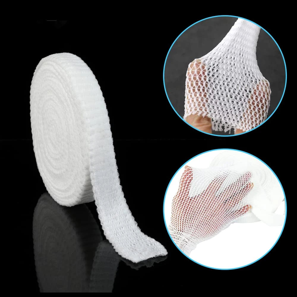1 Roll Net Tubular Bandages Elastic Mesh Wound Dressing Tubing Gauze Breathable Fix Net Bandages Retainer Stretch Tube Bandages