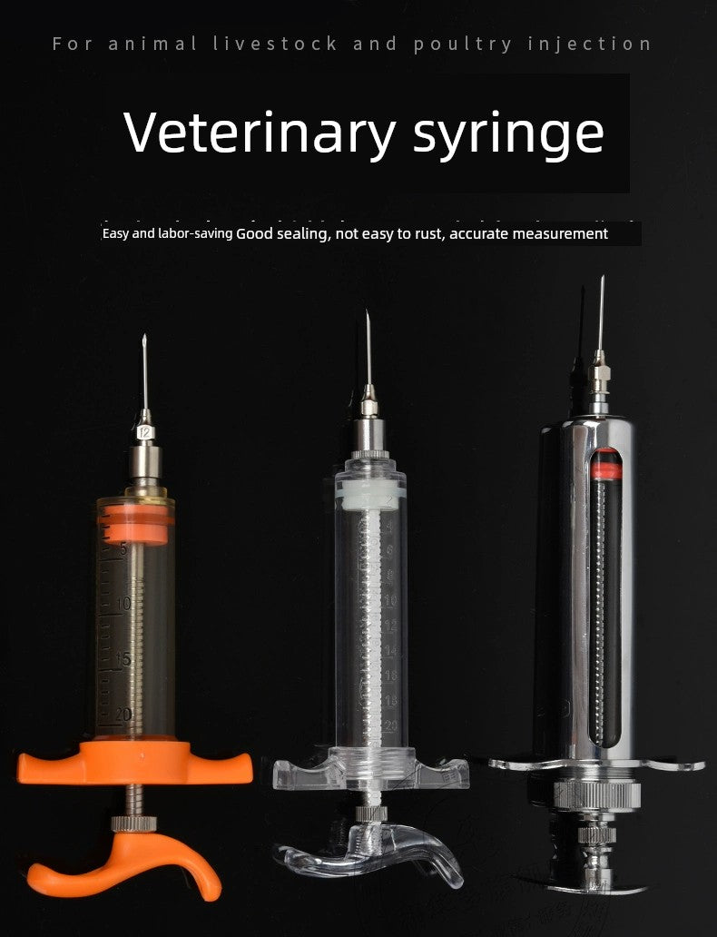 Syringe Veterinary Injection Device TPX Syringe Stainless Steel Injection Vaccine Metal Plastic Steel Breeding Syringe