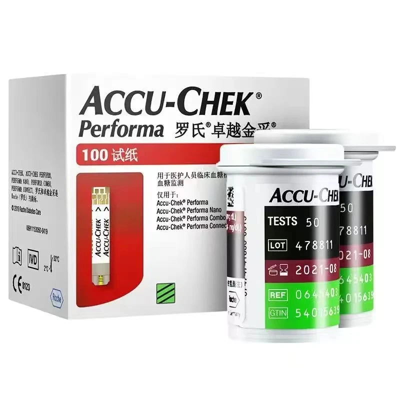 50pcs Accu Chek Performa Blood Glucose Test Strips Lancets Sets Blood Sugar Glucose Test Kit Glucose Meter ACCU Chek EXP:Maximum