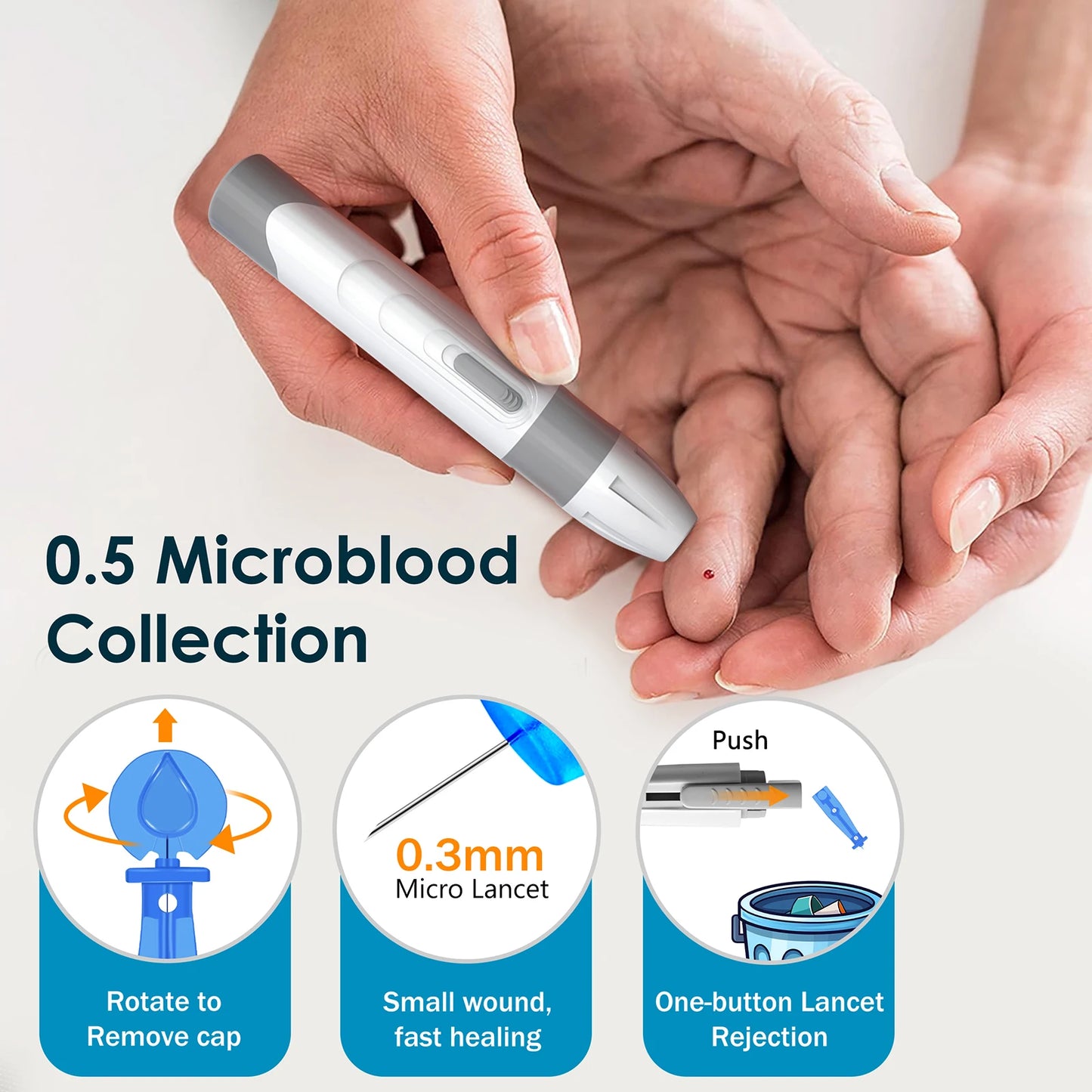 bioland G-425-3 Blood Glucose Meter with Test Strips Diabetes Glucometer Blood Sugar Monitor for Diabetic Medical Diabetes Test