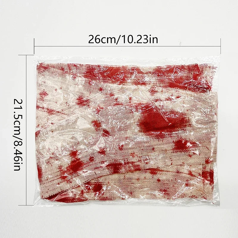 25/3m Halloween Bloody Cloth Strips Blood Gauze Bandage Haunted House Warning Isolation Belt Home Horror Party Scene Decor Props