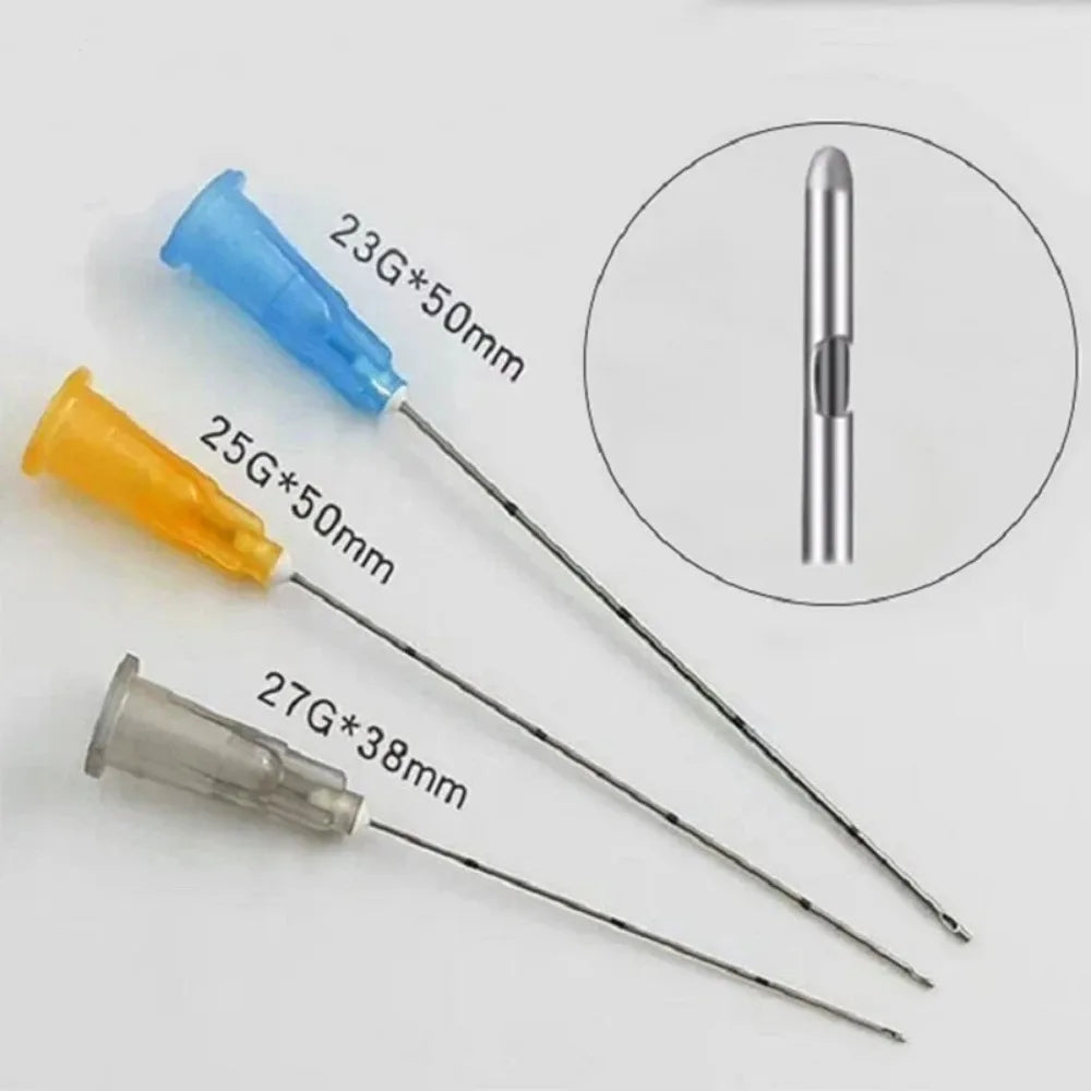 100pcs Blunt-tip cannula 14G 18G 90MM 100MM uric acid facial filling nasal mico blunt cannula Body Piercing Tattoo