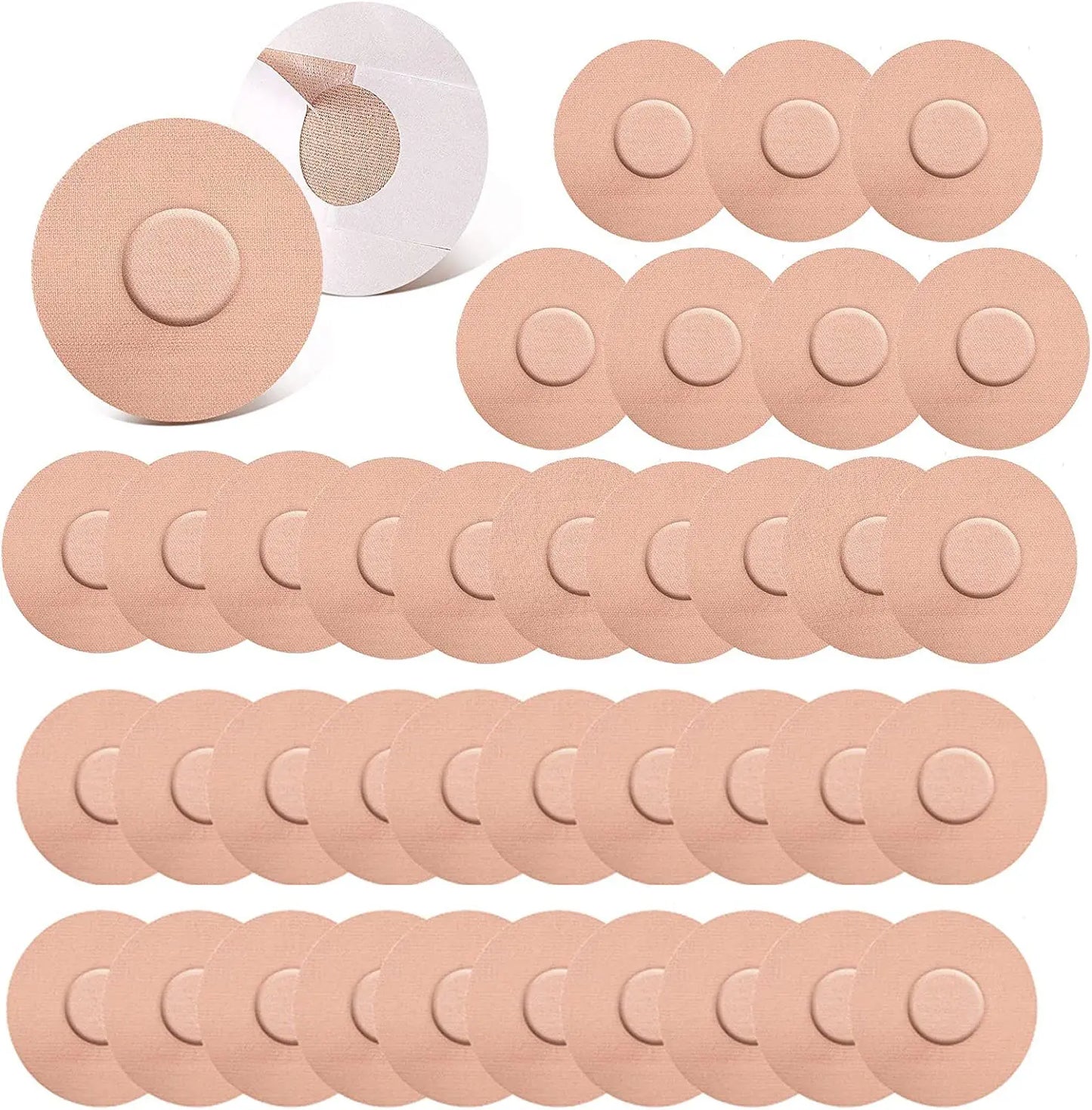 Instant Dynamic Blood Glucose Meter Sensor Universal Breathable Waterproof Fixing Sticker Round Skin Color 50 Pieces