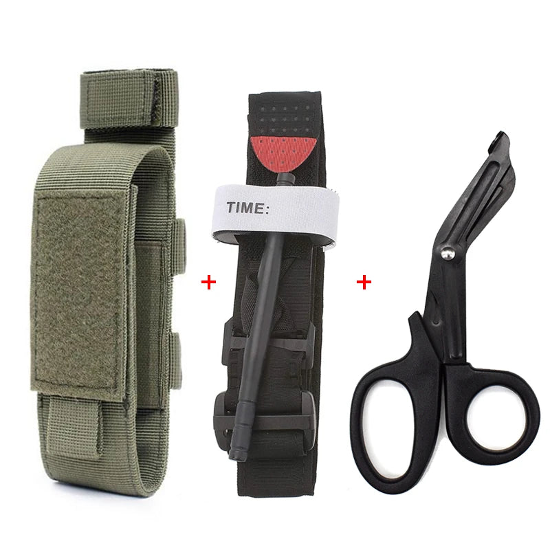 Tactical Medical Kit Molle Tourniquet Pouch with Tourniquet & Shears Outdoor Ifak Pouch Shears Pouch with Tourniquets Scissors
