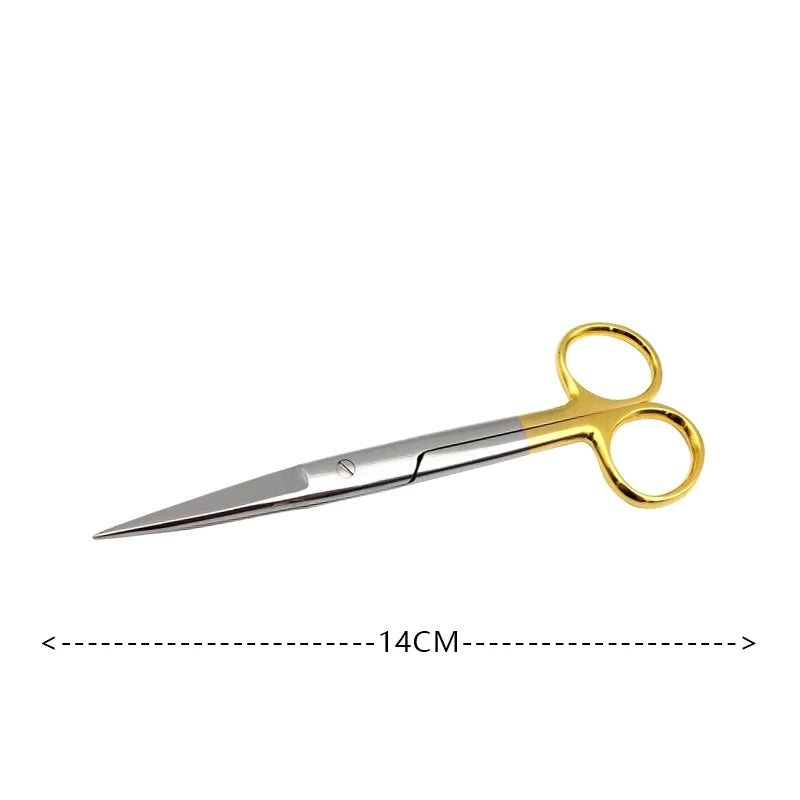 Stainless steel golden handle scissors, surgical scissors, medical ophthalmology