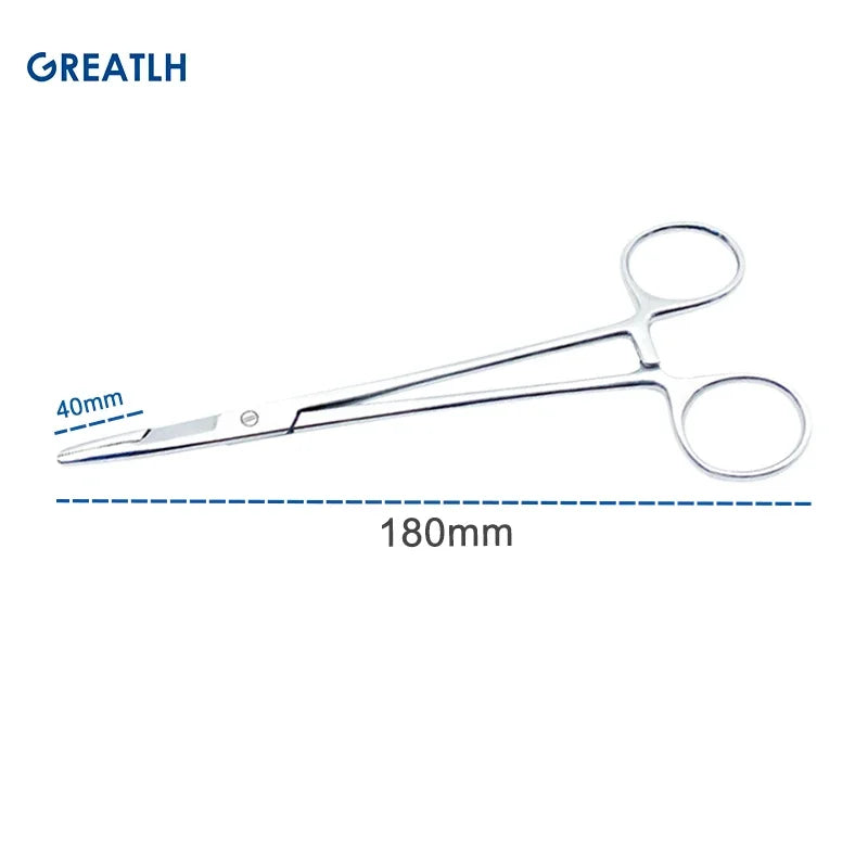 Stainless Steel Needle Holder Medical Multifunctional Needle Pliers with Scissors Dental Instrument Dental Materials