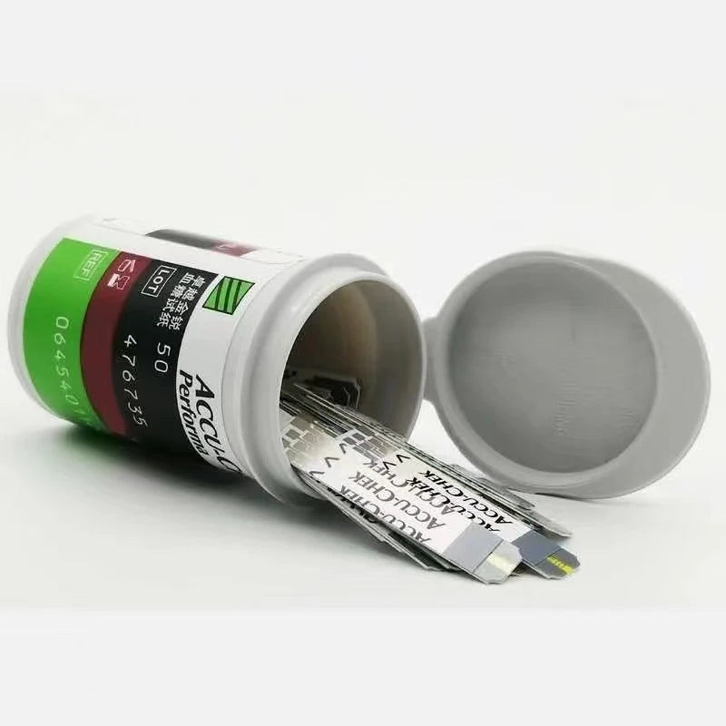 50pcs Accu Chek Performa Blood Glucose Test Strips Lancets Sets Blood Sugar Glucose Test Kit Glucose Meter ACCU Chek EXP:Maximum