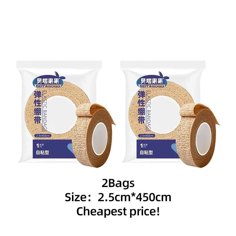 3pcs Disposable Self Adhesive Elastic Bandage 2.5cm*4.5m for Handle Tube Tightening Tattoo Accessories Gauze Tape First Aid Tool