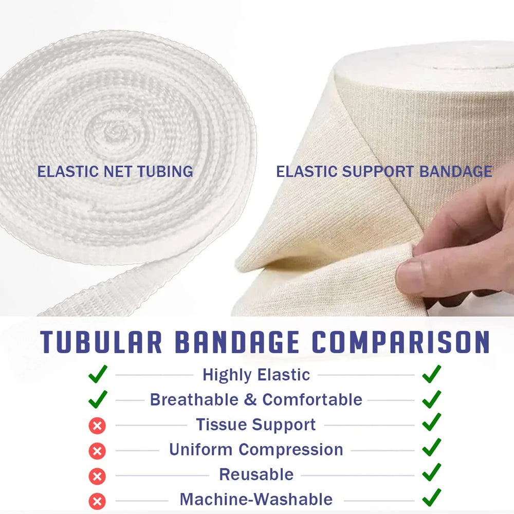1PCS Cotton Tubular Stockinette Gauze Roll Tubular Arm Stocking Elastic Leg Stockinette Tubing Compression Tube Sleeve Bandage