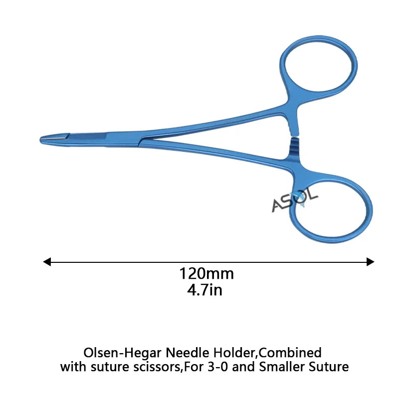 Surgical medical instruments olsen-hegar needle holder combined with suture scissors