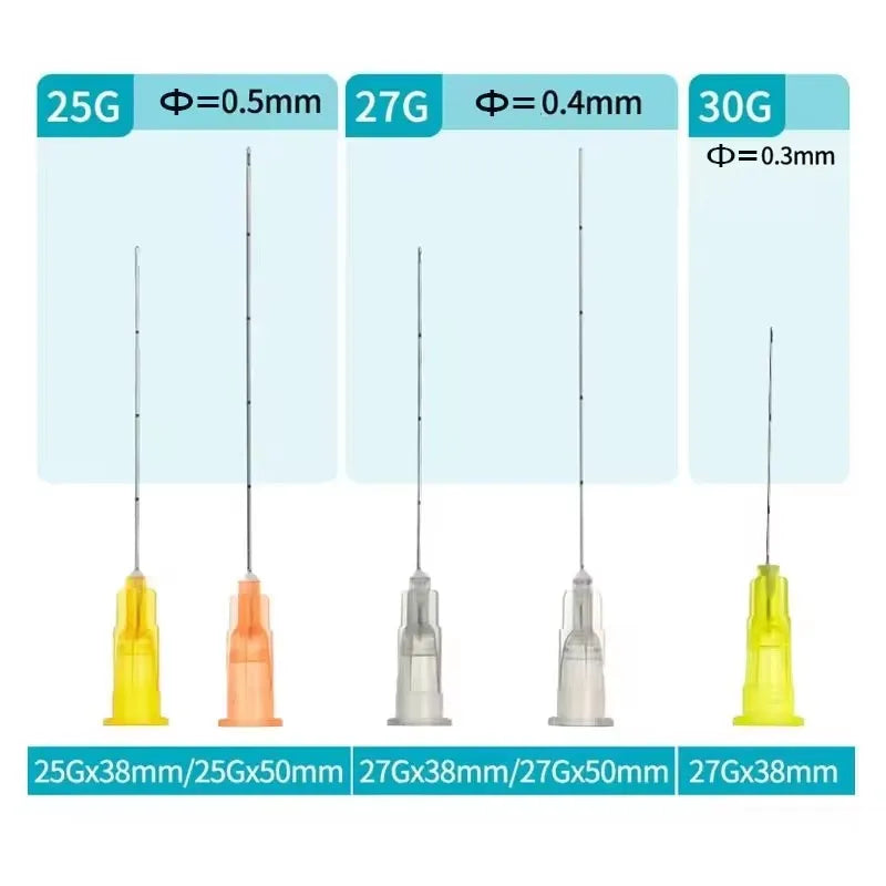 100pcs Blunt-tip cannula 14G 18G 90MM 100MM uric acid facial filling nasal mico blunt cannula Body Piercing Tattoo
