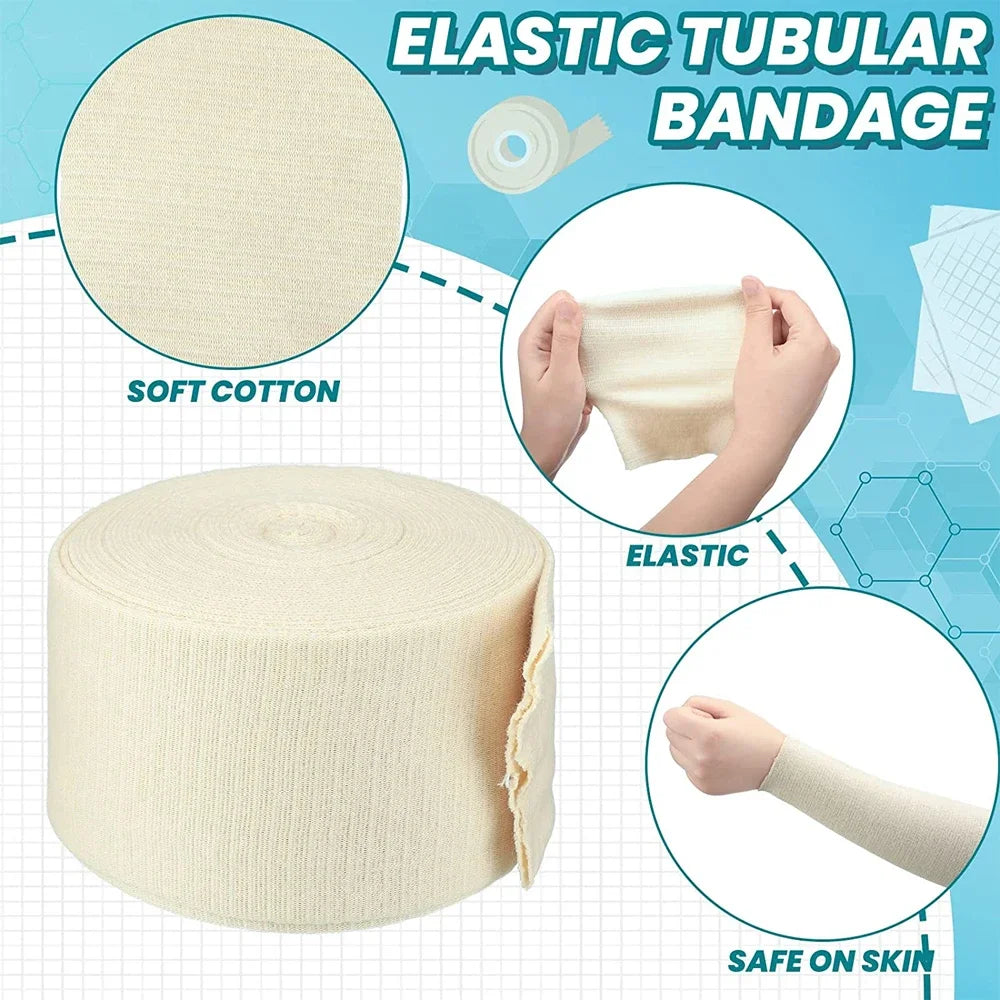 1PCS Cotton Tubular Stockinette Gauze Roll Tubular Arm Stocking Elastic Leg Stockinette Tubing Compression Tube Sleeve Bandage