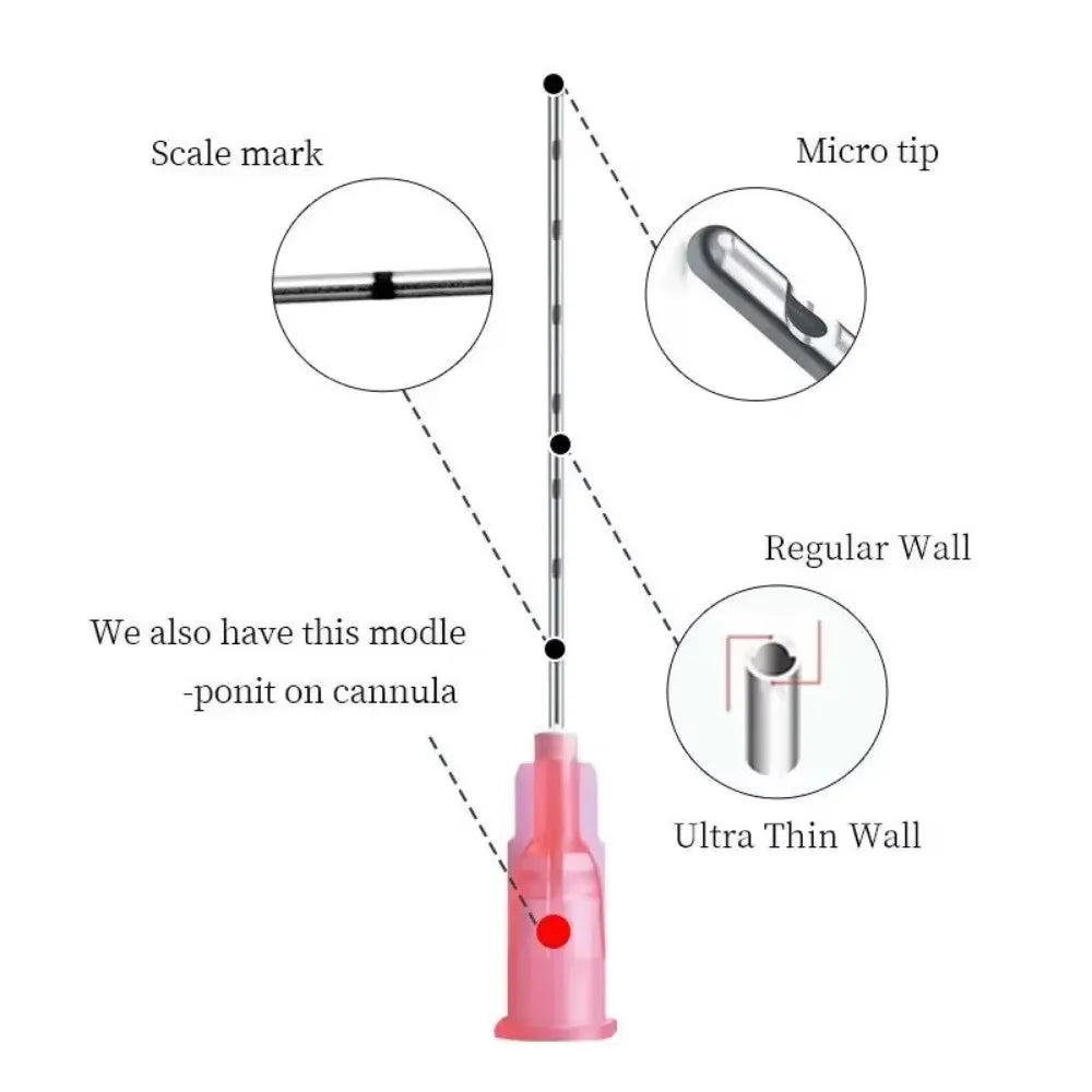 100pcs Blunt-tip cannula 14G 18G 90MM 100MM uric acid facial filling nasal mico blunt cannula Body Piercing Tattoo