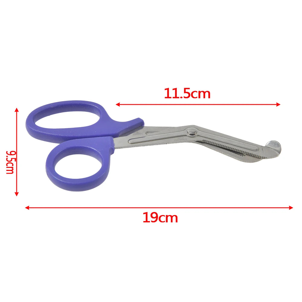 Stainless Steel Angled Head 15-19cm Medical Bandage Stainless Steel Serrated Scissors Outdoor Paramedic Bandage Scissors