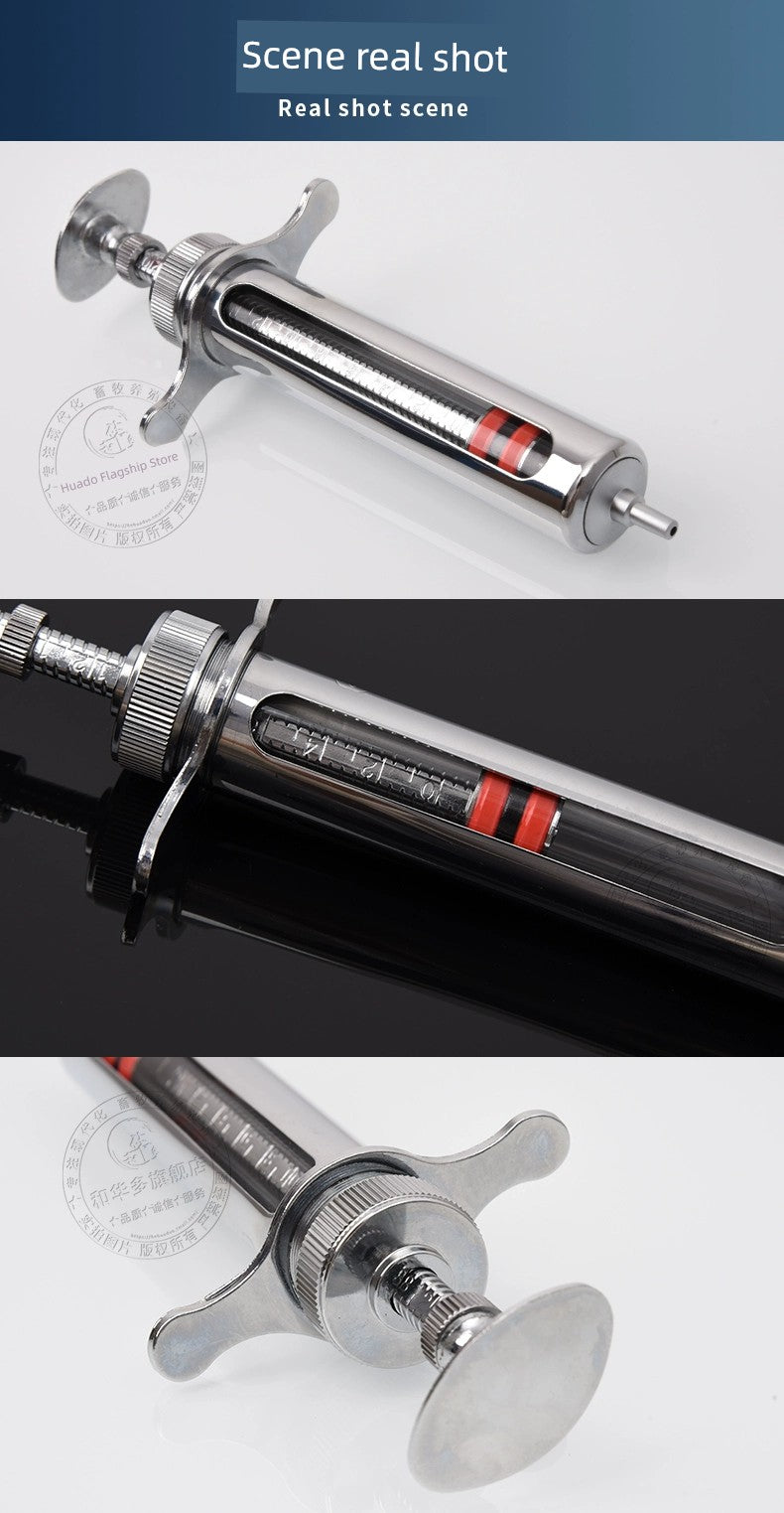Syringe Veterinary Injection Device TPX Syringe Stainless Steel Injection Vaccine Metal Plastic Steel Breeding Syringe